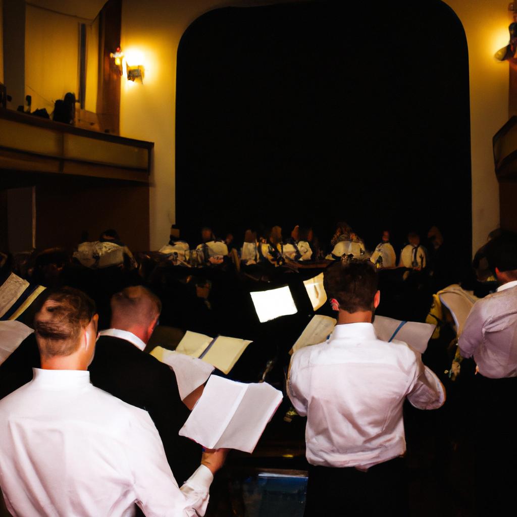 Person conducting a choral performance
