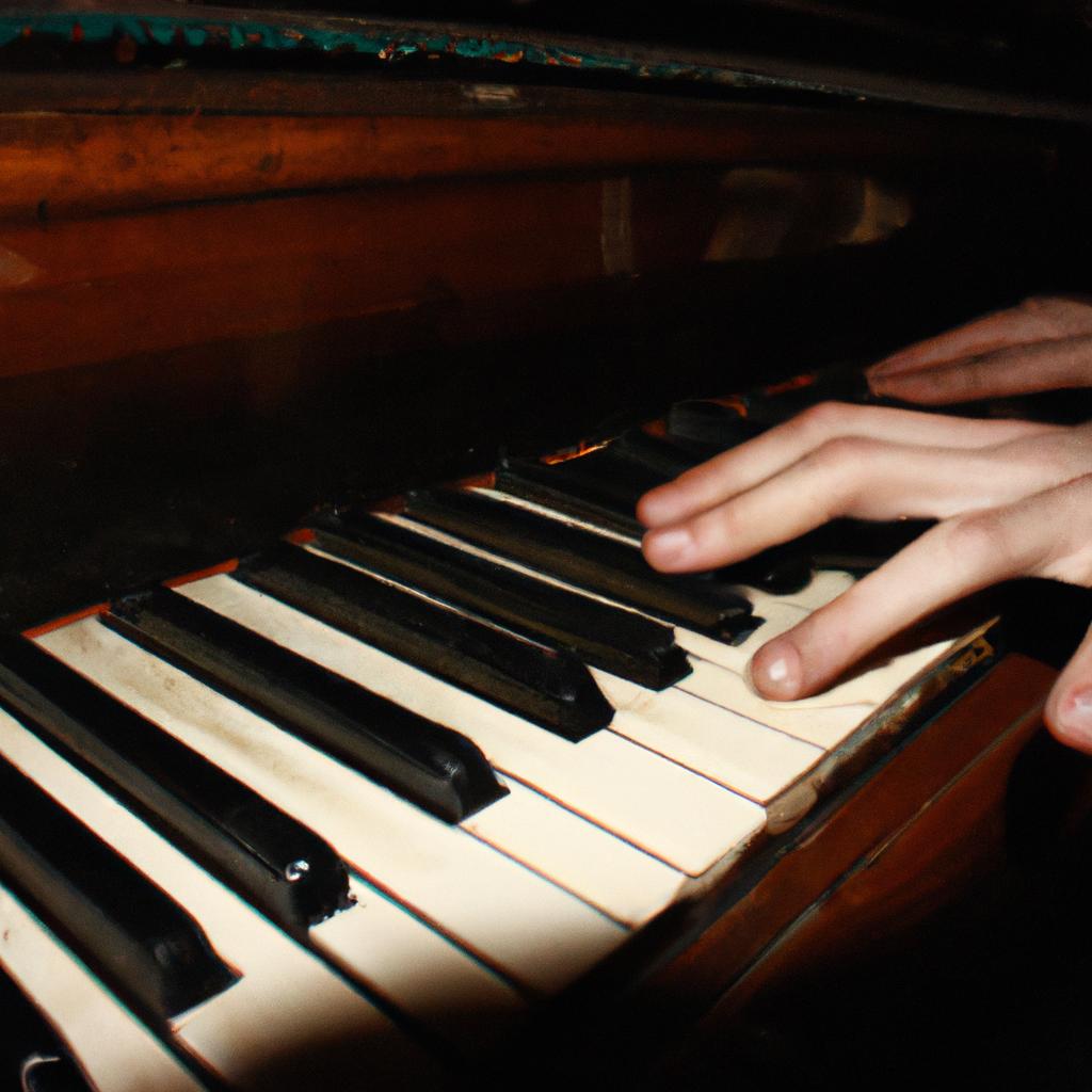Person playing a grand piano