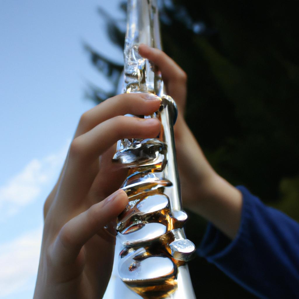 Person playing the oboe instrument